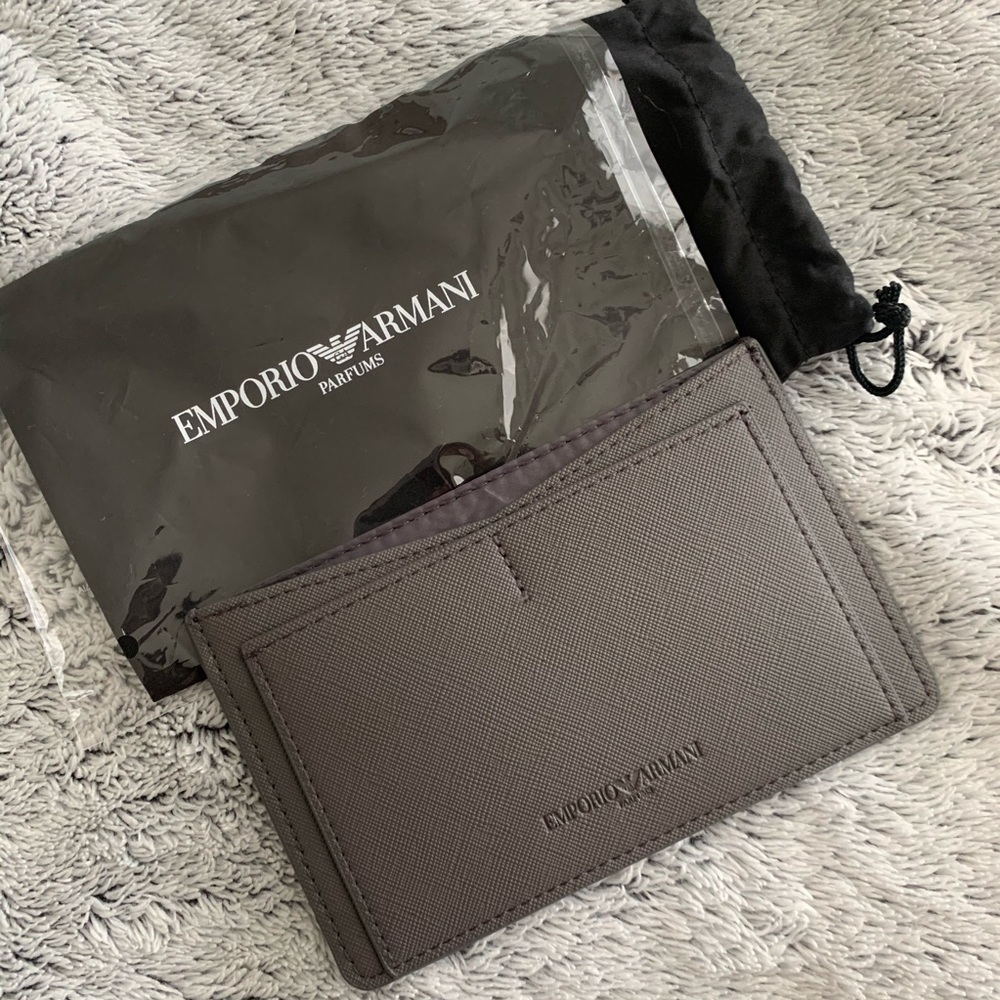 Emporio Armani Gray Men's Passport Holder